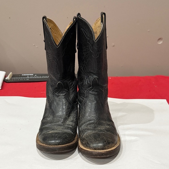 Anderson Bean Black Leather Heeled Boots - Picture 3 of 6